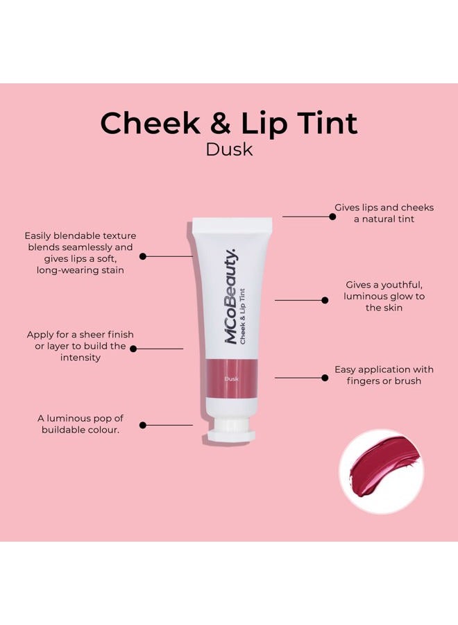 MCoBeauty تلوين الخدود والشفتين - لون لامع قابل للبناء - سريع الجفاف وطويل الأمد - يمزج بين اللمعان الرطب واللون الثابت - يمنح البشرة توهجًا شبابيًا - الغسق - 0.34 أونصة - Image 5