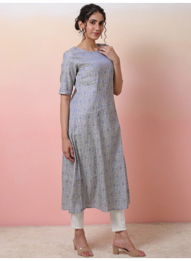 أيه كيه إس كرتا بنارسي رمادي مطرز - Image 3