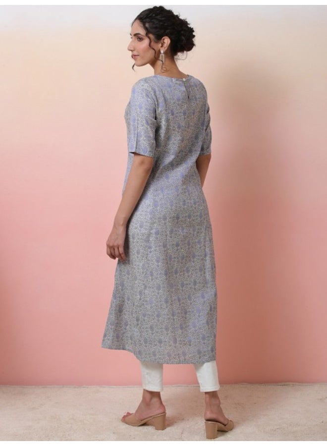 أيه كيه إس كرتا بنارسي رمادي مطرز - Image 4