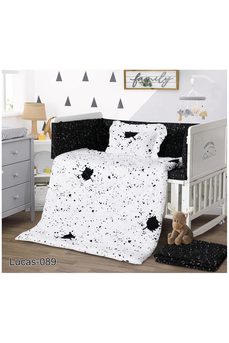 أورز طقم مفرش سرير مواليد فاخر – 5 قطع مع حواجز لحماية طفلك، تصميم أنيق وراحة مثالية