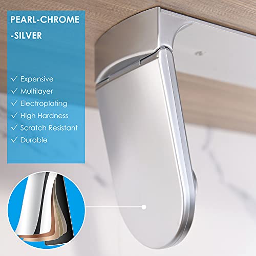 simpletome ONE HAND TEAR Paper Towel Holder Under Cabinet Adhesive or Drilling Installation Aluminum Alloy + ABS (Pearl Chrome Silver) - Image 5