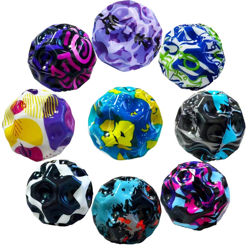 Tendry 9 Pack Extreme High Bouncing Ball for Kids of All Ages Improve HandEye Coordination Easy to Grip and Catch by Athletes as a Sport Training Toy Galaxy 9 PCS - Image 2