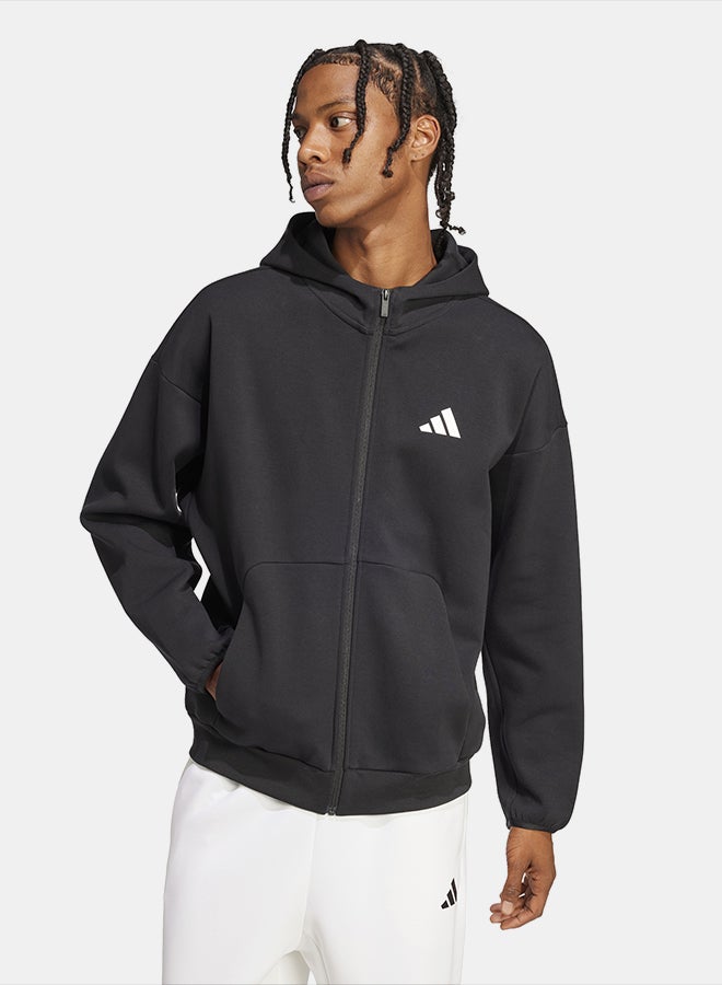 Adidas Future Icons Small Logo Full-Zip Hoodie - Image 1