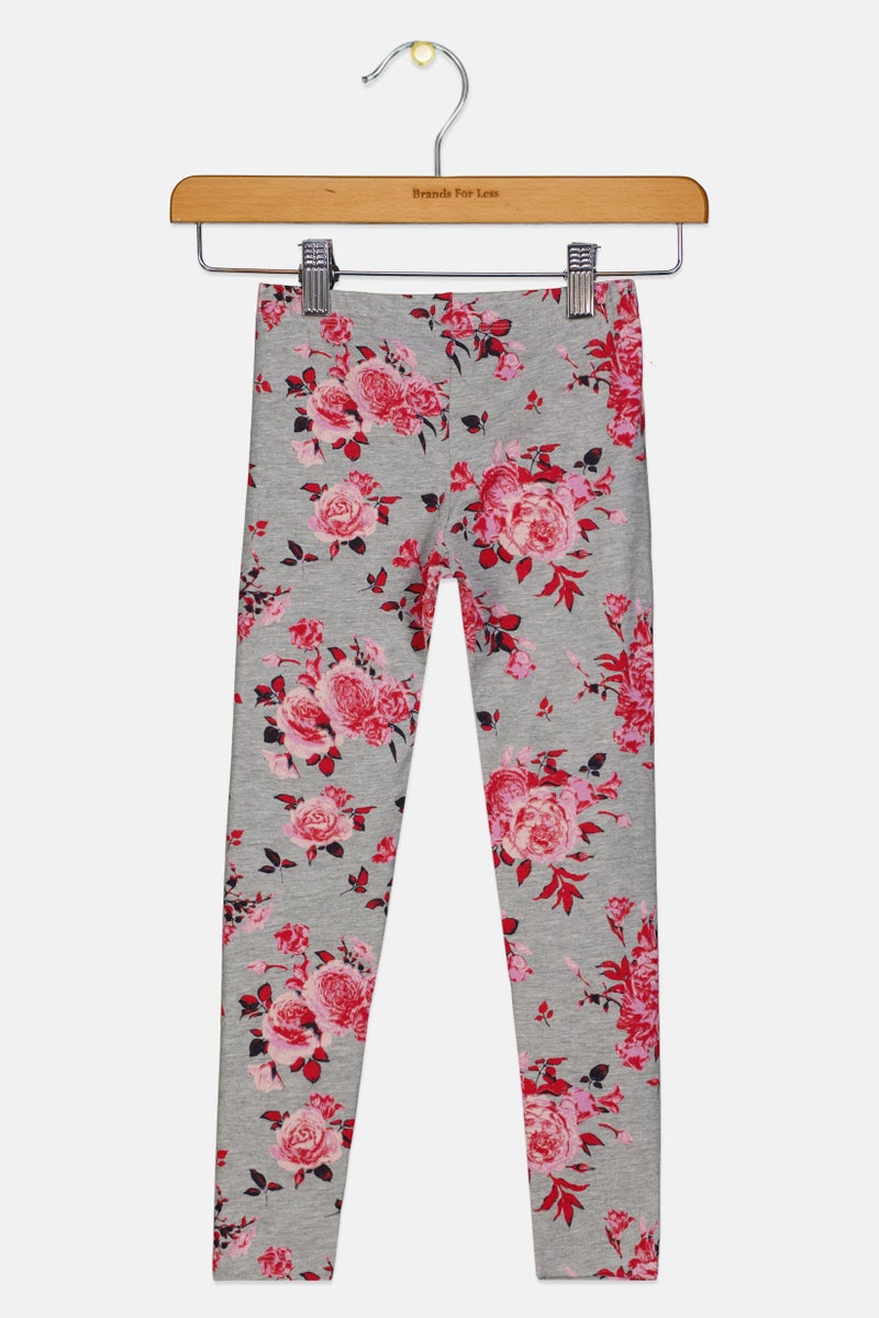 NAME IT Basic Needs By Name It Kids Girl Floral Print Leggings, Multicolor - Image 3