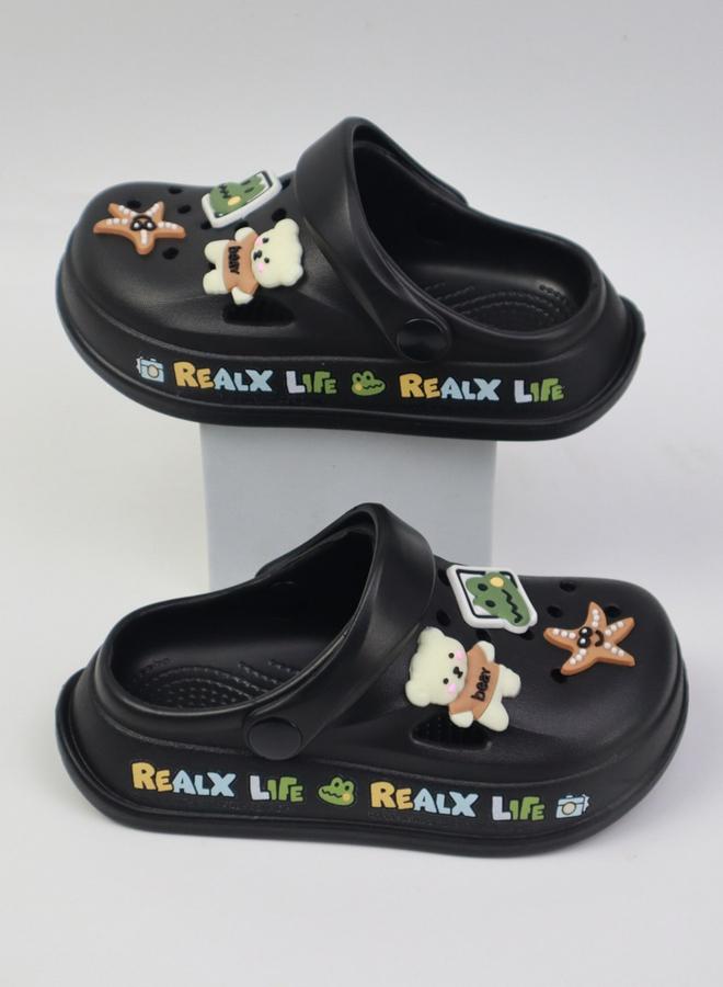 Take Two Girls Black Clogs with Charms - Image 4