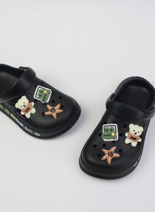 Take Two Girls Black Clogs with Charms - Image 5