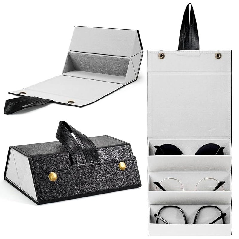 BOLDSTUFF Premium Sunglass Organizer - Travel Case for Multiple Pairs, Portable Sunglasses Case with Slots - Image 1