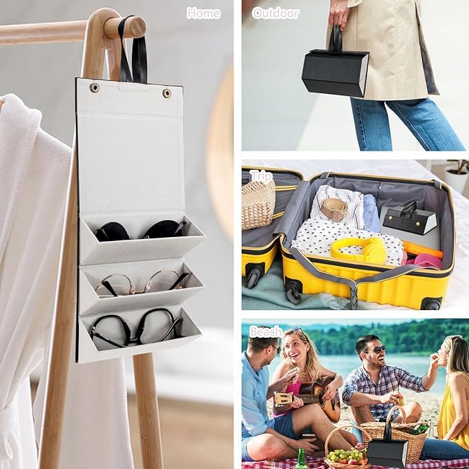 BOLDSTUFF Premium Sunglass Organizer - Travel Case for Multiple Pairs, Portable Sunglasses Case with Slots - Image 4