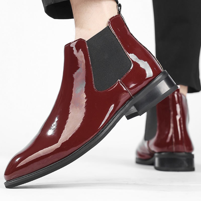 2024 Men'S Shoes Plus Size Casual Leather Boots Fashion Men'S Leg Shoes Business Leather Shoes Brighter Face Pointed Toe Leg Boots - Image 3