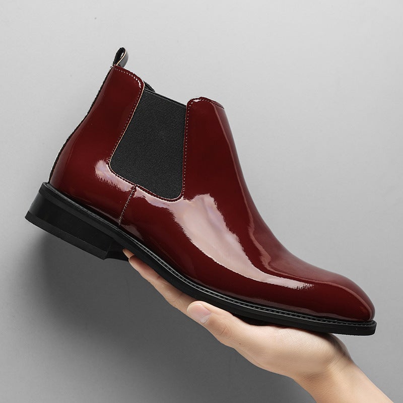 2024 Men'S Shoes Plus Size Casual Leather Boots Fashion Men'S Leg Shoes Business Leather Shoes Brighter Face Pointed Toe Leg Boots - Image 2