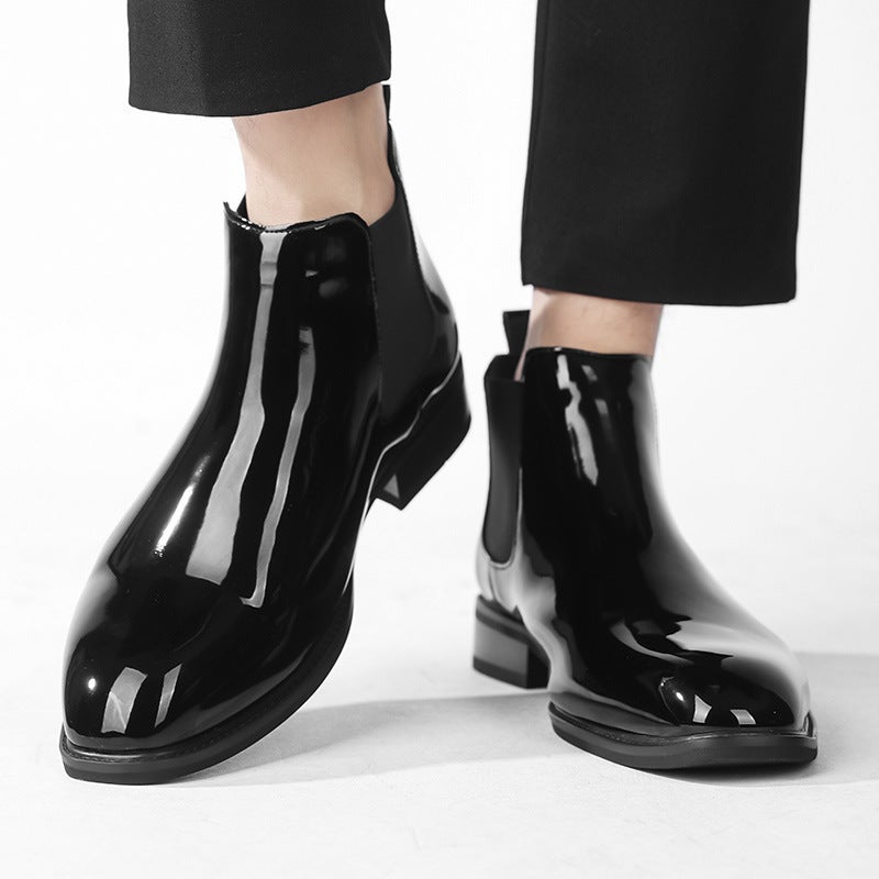 2024 Men'S Shoes Plus Size Casual Leather Boots Fashion Men'S Leg Shoes Business Leather Shoes Brighter Face Pointed Toe Leg Boots - Image 5