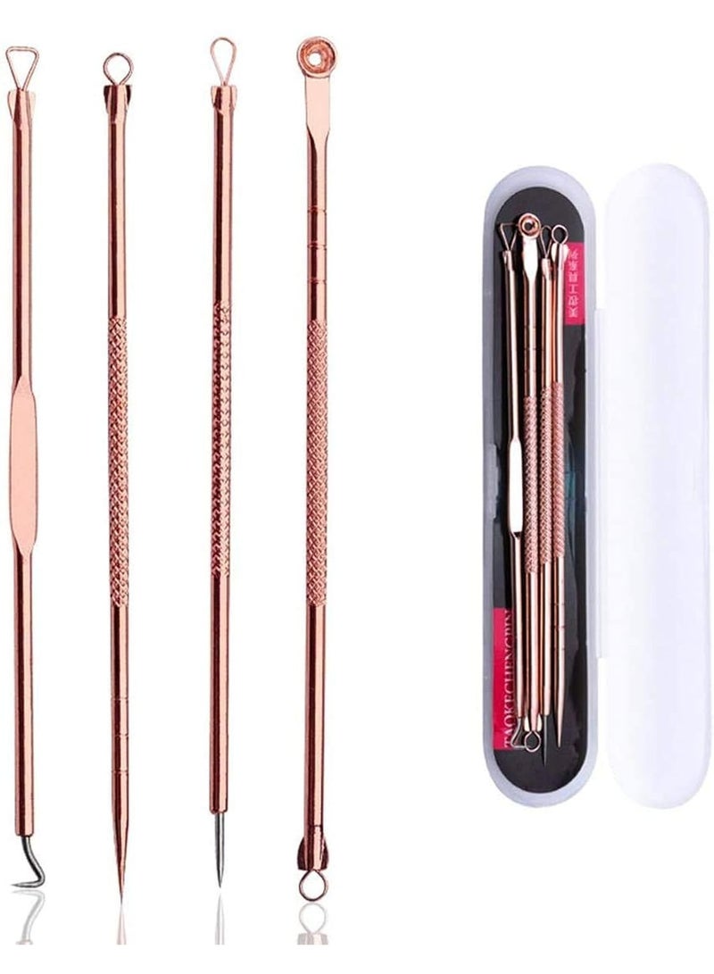 Remover Blackhead Remover Pimple Tool Kit, Set of 4 Stainless Steel Blackhead Removal Tool Pimple Popping Kit, Pimple Extractor Acne Tool - Image 1