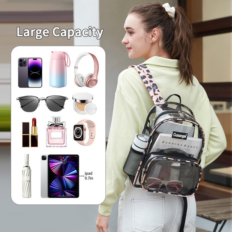Cusangel Clear MIni Backpack Stadium Approved 12Ãƒâ€”6Ãƒâ€”12,TPU Transparent Backpacks Plastic See Through Bag, Clear Bag for Concert Sport Event Work School Festival - Image 2