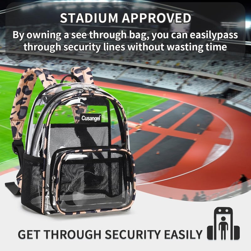 Cusangel Clear MIni Backpack Stadium Approved 12Ãƒâ€”6Ãƒâ€”12,TPU Transparent Backpacks Plastic See Through Bag, Clear Bag for Concert Sport Event Work School Festival - Image 5