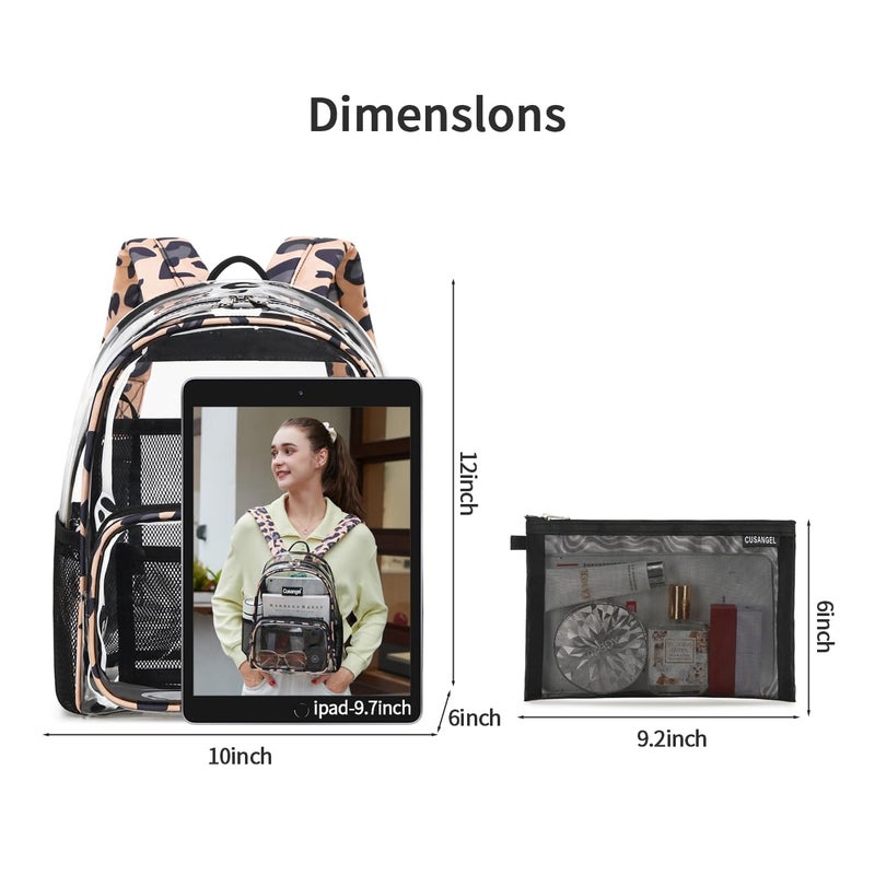 Cusangel Clear MIni Backpack Stadium Approved 12Ãƒâ€”6Ãƒâ€”12,TPU Transparent Backpacks Plastic See Through Bag, Clear Bag for Concert Sport Event Work School Festival - Image 4