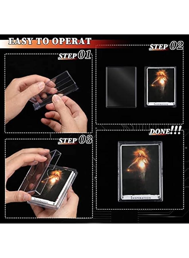 Arabest 12 Pieces Clear Deck Case, Card Organizer Compatible with MTG TCG Plastic Playing Card Case Trading Card Collection Card Box Holder for Game Cards Storage - Image 3