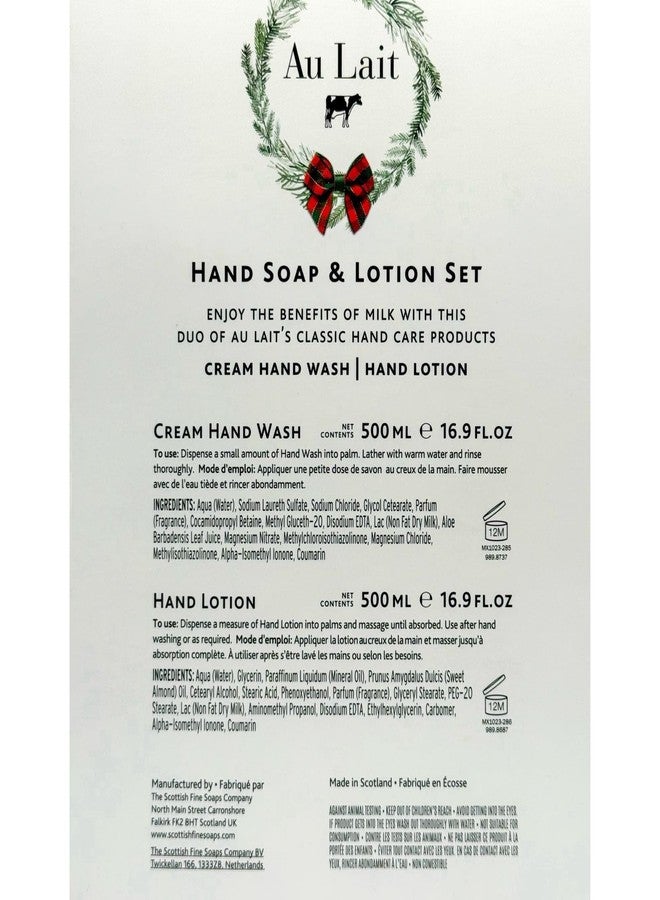 Scottish Fine Soaps The Scottish Fine Soaps Company Au Lait Hand Wash and Lotion Set, 500ml/16.9 oz Each, Luxury Liquid Soap and Moisturizer Duo - Image 2