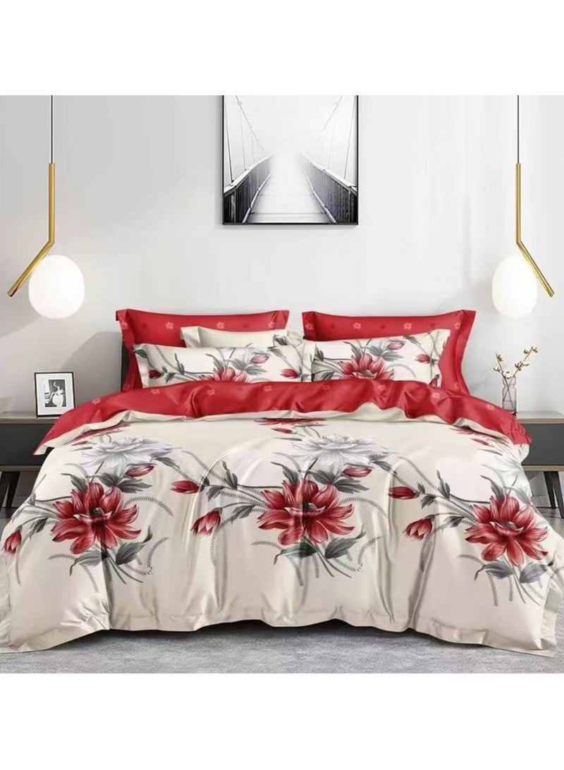 AL RAID 6-Piece King Size Duvet Cover Set – Soft & Breathable Bed Sheet Set with Duvet Cover, Deep-Pocket Fitted Sheet & 4 Pillowcases – All-Season Comfort and Elegant Bedroom Style