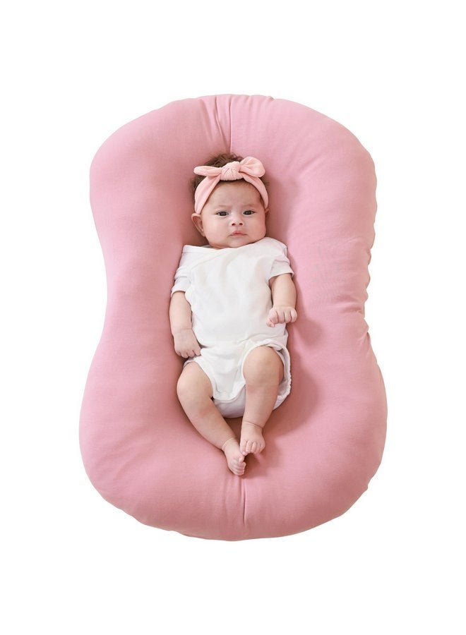 FUNUPUP Rayon Made from Bamboo Baby Lounger Cover Compatible with Snuggle Me Lounger, Infant Lounger Pillow Cover for Newborn, Removable Elastic Newborn Lounger Cover,Cover Only,Pink - Image 1