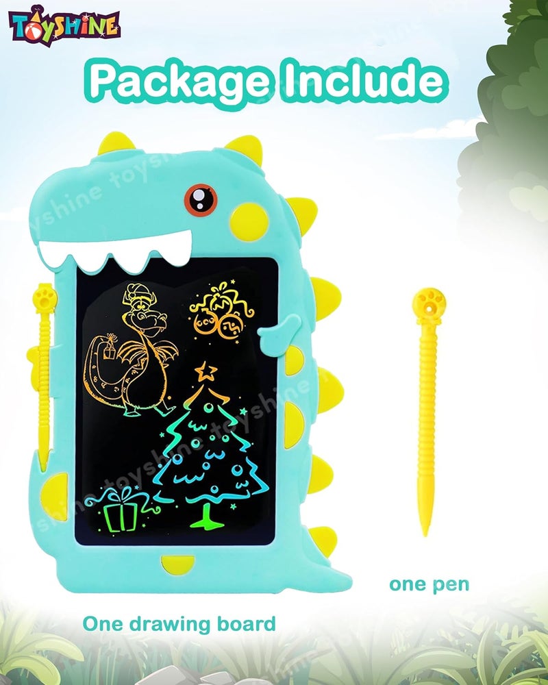 Toyshine لوحة كتابة بتصميم ديناصور للأطفال، 8.5 بوصة LCD تاب لوح رسم للأطفال، لوح دودي للأطفال من 3-10 سنوات، هدايا تعليمية وألعاب تعليمية، أخضر - Image 5