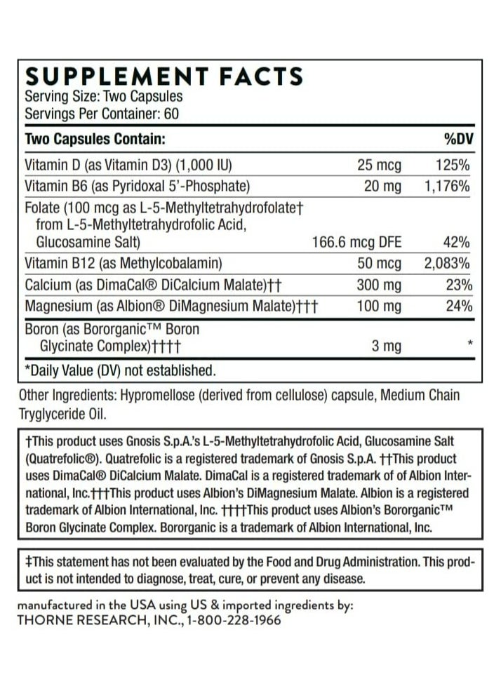 Thorne - Advanced Bone Support Dietary Supplement 120 Capsules 120 Capsules - Image 1