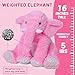 JellyMallow Elephant Weighted Stuffed Animals 5 lbs 16 inches Pink Large Weighted Elephant Plushie Cuddly Pillow Gift for Kids Adults - Image 2