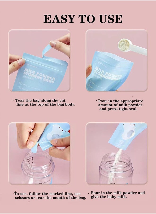 Aissiora Portable Milk Powder Storage Bag, Outdoor Fresh Keeping Home Pouch Supplies Preservation Powder Milk Freezer Pouches Sealed for Long Storage Formula Container  - Image 3