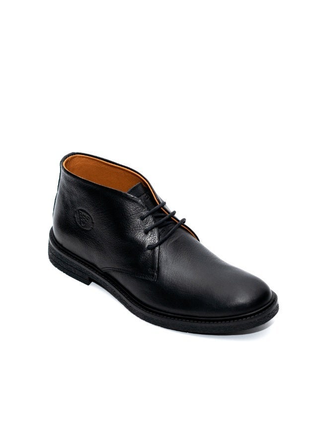 Levent Genuine Leather Men Chukka Boot - Black - Image 1
