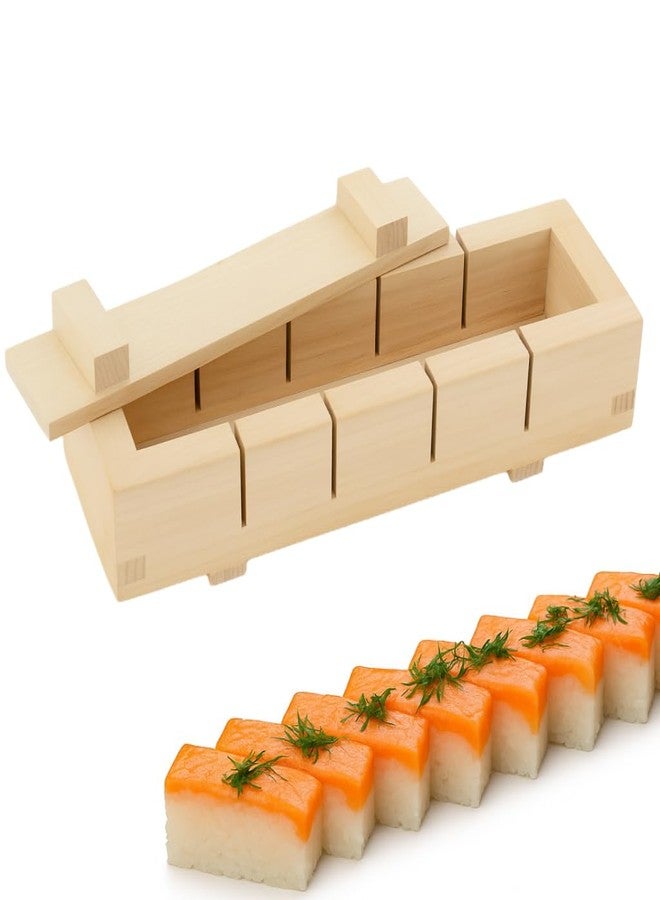 JapanBargain, Wooden Oshizushi Press Mold 8.5" x 2.75", Rectangular Pine Sushi Mold Box, Japanese Oshizushihako Sushi Press Maker, 3-Piece Detachable Design - Image 1