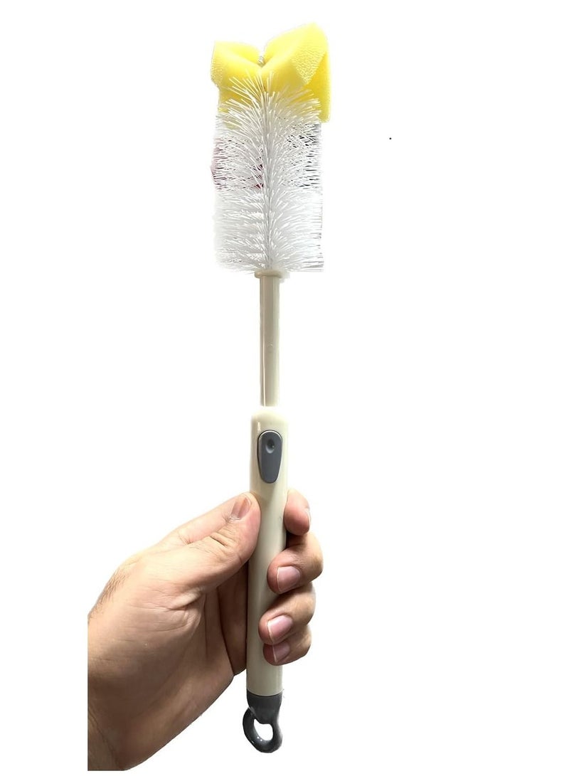 Rubik Bottle Cleaning Brush with Adjustable Handle for Washing Narrow Neck Containers (Grey)