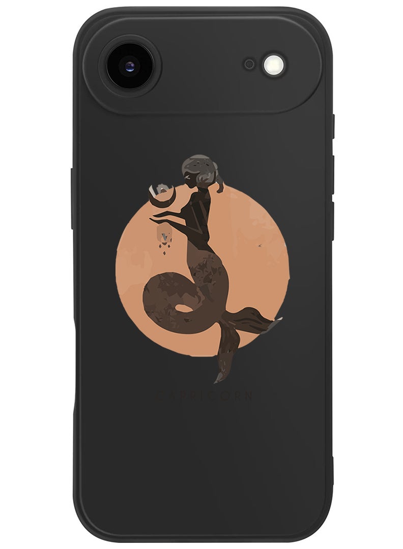 Theodor Protective Slim Fit Case Liquid Silicone Cover with Full Body Protection Anti-Scratch Shockproof Case For Apple iPhone 17 Air (Black) Capricorn - Image 1