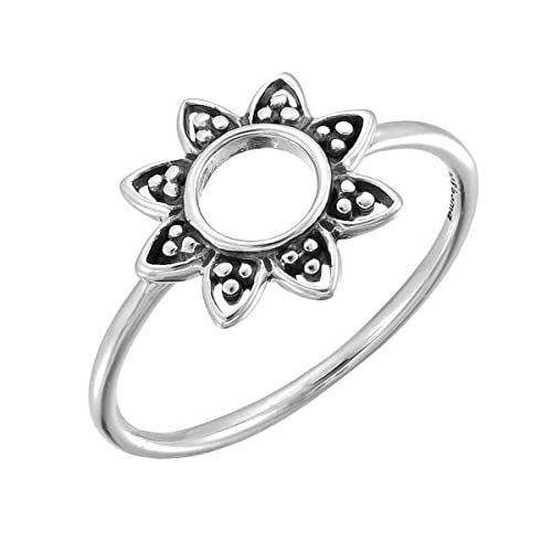 Boma Jewelry Sterling Silver Balinese Style Sunflower Ring, Size 5 - Image 1