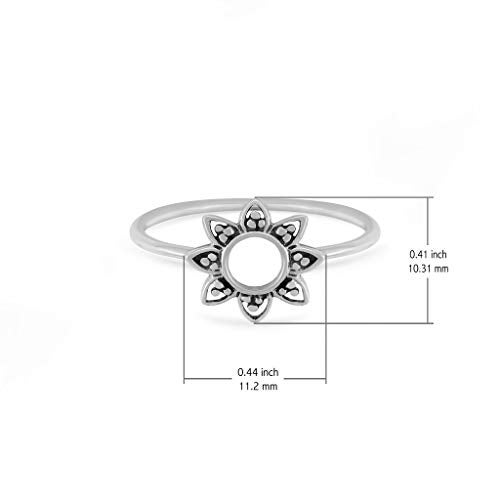 Boma Jewelry Sterling Silver Balinese Style Sunflower Ring, Size 5 - Image 4