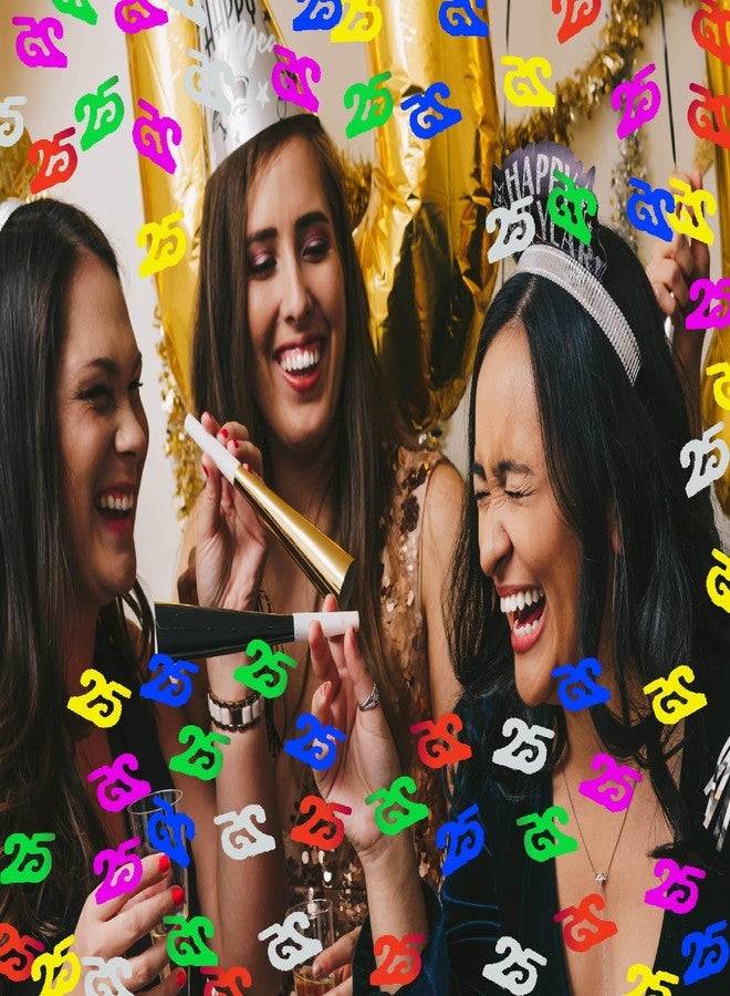 OJLDKTH 25 قطعة من قصاصات الورق الملونة لتزيين حفلات عيد الميلاد الخامس والعشرين أو حفلات الزفاف/الذكرى السنوية/المناسبات - 1.5 أونصة (متعددة الألوان، 25) - Image 4