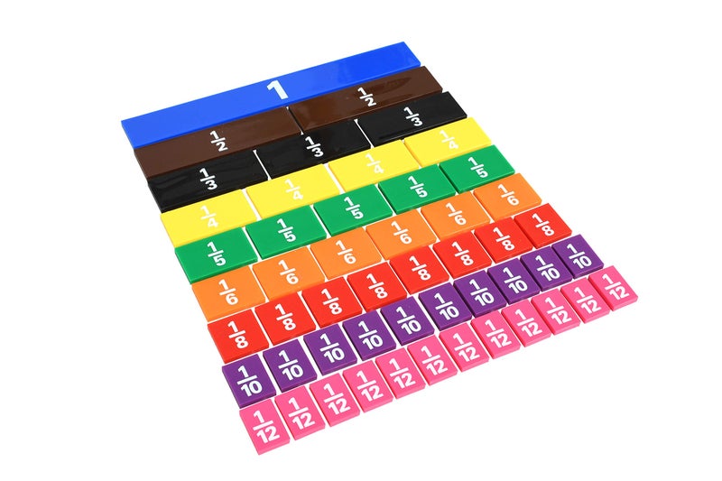 Learning Advantage Fraction/Decimal Tiles | Set of 51 | Double-Sided Rainbow Tiles | Early Math Manipulative | Teach Fractions, Decimals and Equivalents - Image 2