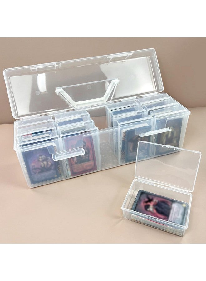 Rainmae Trading Card Storage Box, Plastic Card Box Set Of 13, Photo Storage Box, Postcards Storage Hold 800+ Loose Cards, Portable Sports Card Storage Boxes Fit For Standard Card  - Image 1