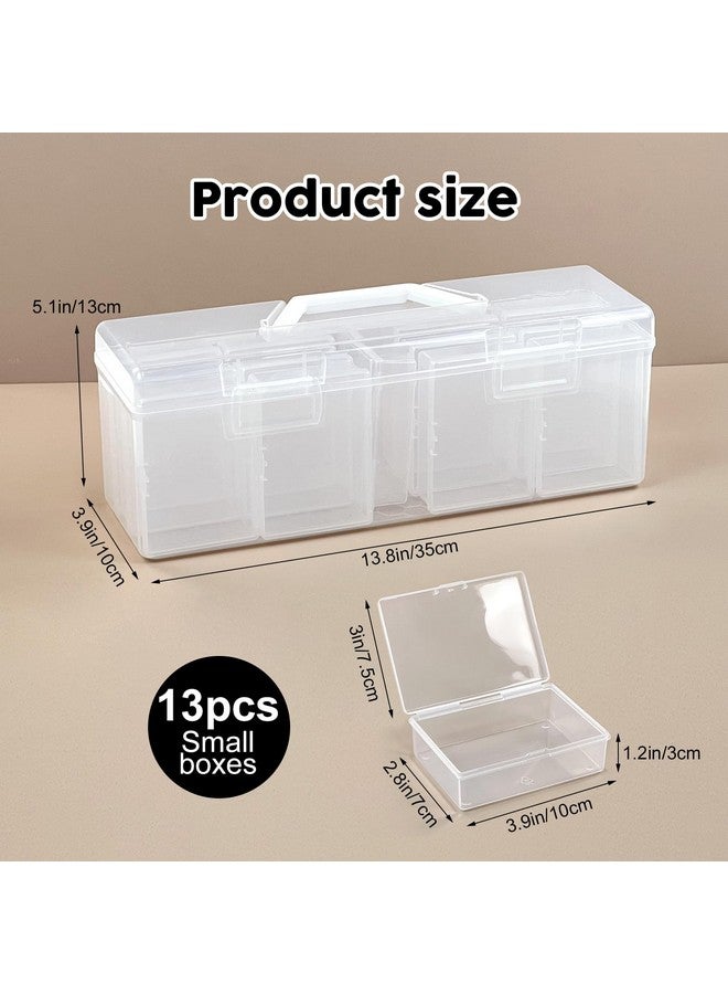 Rainmae Trading Card Storage Box, Plastic Card Box Set Of 13, Photo Storage Box, Postcards Storage Hold 800+ Loose Cards, Portable Sports Card Storage Boxes Fit For Standard Card  - Image 2