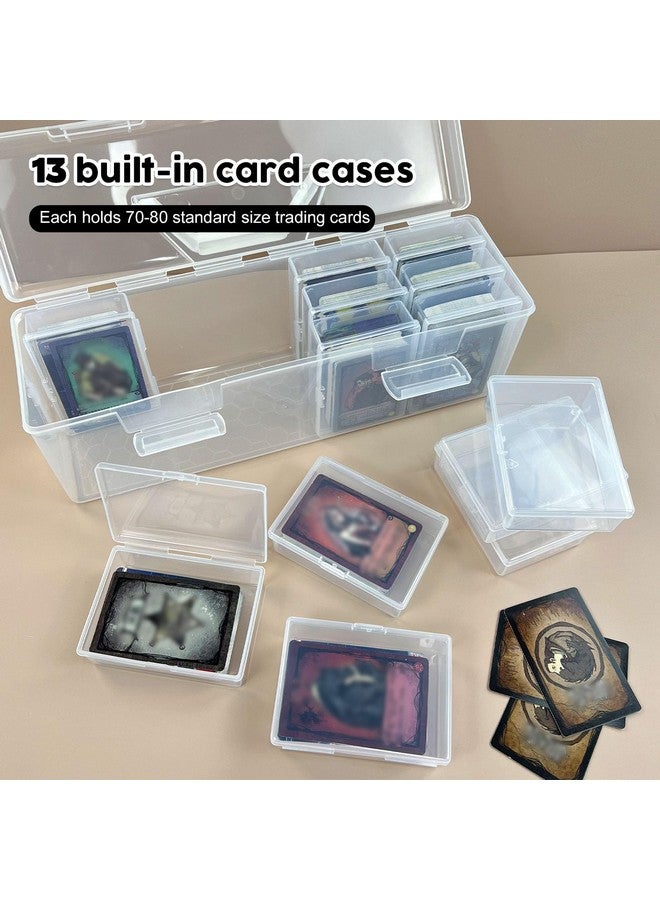 Rainmae Trading Card Storage Box, Plastic Card Box Set Of 13, Photo Storage Box, Postcards Storage Hold 800+ Loose Cards, Portable Sports Card Storage Boxes Fit For Standard Card  - Image 4