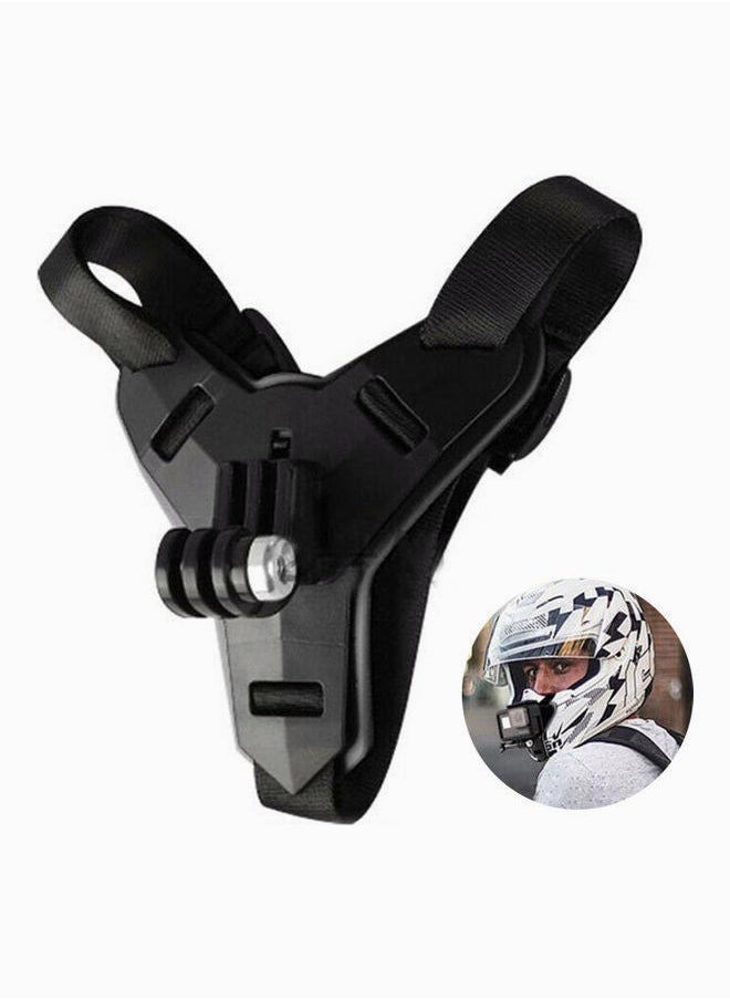 شاربدو خوذة دراجة نارية جبل الذقن لكاميرا GoPro المضادة للانزلاق والصدمات الأسود  - Image 2