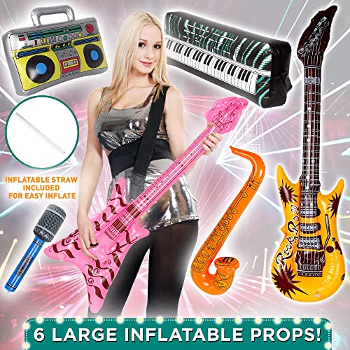 SOUL SHIFT 70 Pc Large Premium Photo Booth Props Set for All Occasions - Wedding Props, Birthday Props, Graduation Prop, Inflatables, Large Glasses, Multi-Colored Wig, Hawaiian Lei, Hand Pump - Image 3