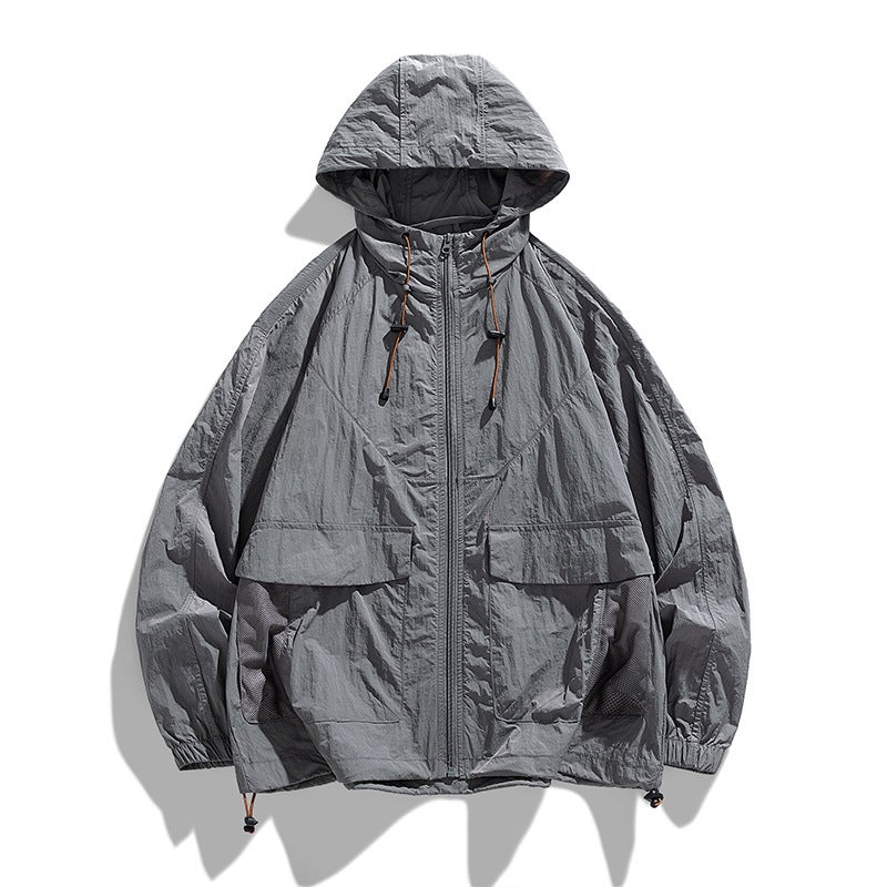 Generic 24 Summer Sports Womens Breathable Fashionable Workwear Outdoor Skin Clothing Ultraviolet Protection Windbreaker Couples Japanese Jacket 2350 gray 