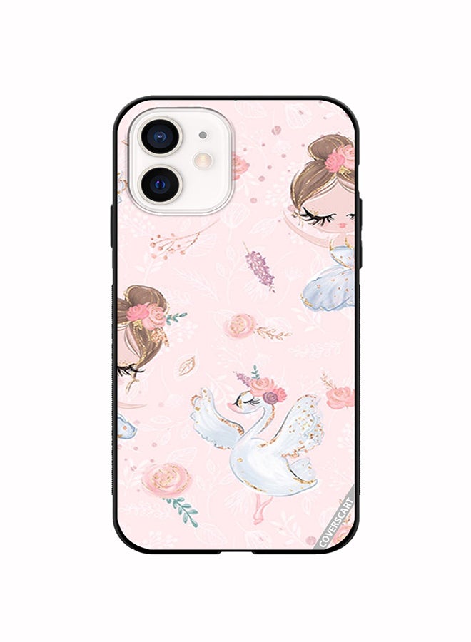 COVERSCART Protective Case Cover For Apple iPhone 12 Doly Girl And Flowers Design Multicolour