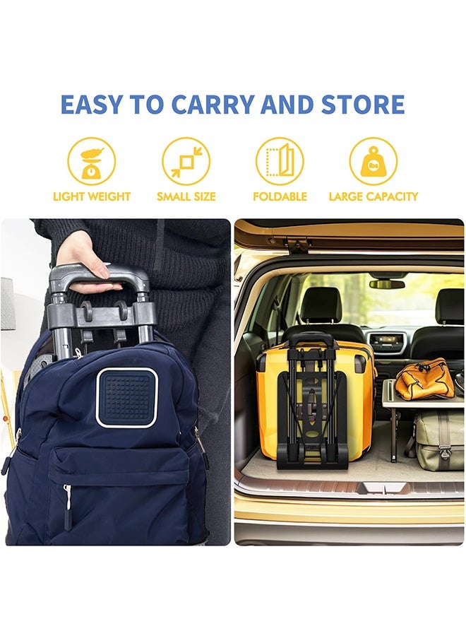 YelaJoy Folding Hand Truck Lightweight Portable Cart, 2 Wheels Fold Up Hand Cart with Elastic Ropes,Compact Utility Cart with 40kg/90lbs Heavy Duty 2 Wheels for Moving Travel Shopping Office Luggage Use - Image 4