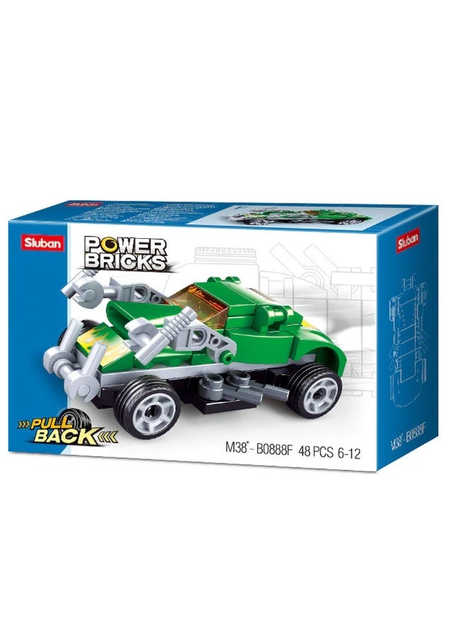 Sluban Sluban - Power Bricks Pull Back Cars Model 6 48 Pieces - M38-B0888F  - Image 1