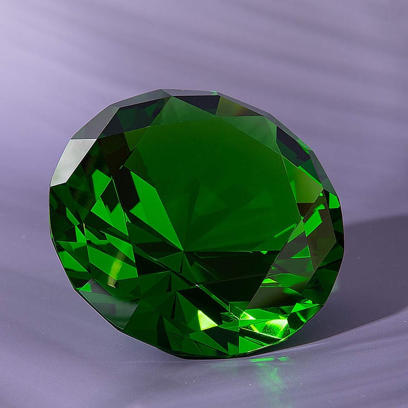 LONGWIN 100mm(3.9") Crystal Diamond Paperweight Nail Dispaly Prop Wedding Favor Christmas Centerpieces Home Decor (Green) - Image 2