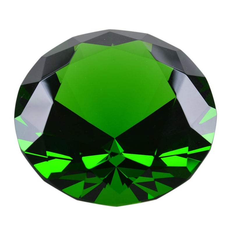 LONGWIN 100mm(3.9") Crystal Diamond Paperweight Nail Dispaly Prop Wedding Favor Christmas Centerpieces Home Decor (Green) - Image 1