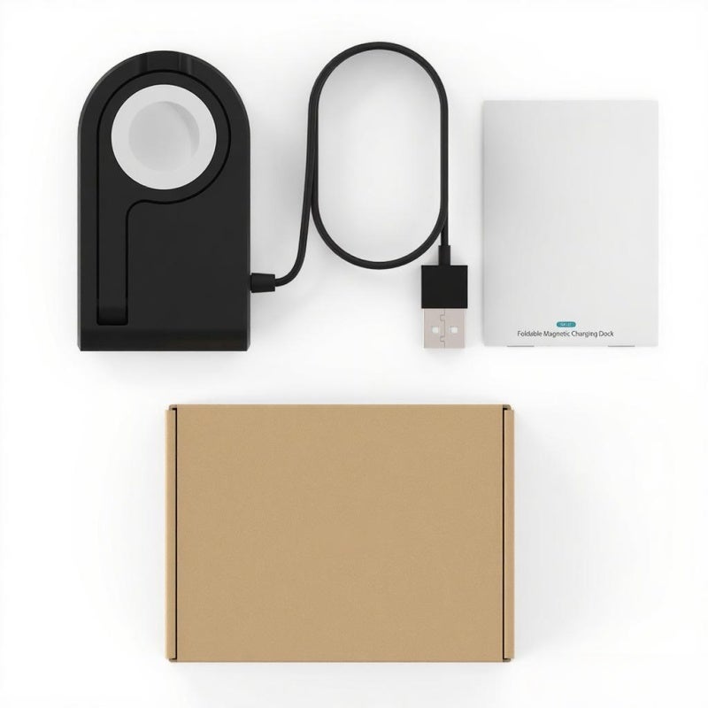 Magnetic Charger Foldable Dock: Smart Magnetic Charging, Foldable Adjustable 45° Angle, Scratch-resistant Non-slip Base, Watch Stand for Switch Watch Series 1 & 2 38mm 42mm, Nightstand Mode & Portable - Image 2