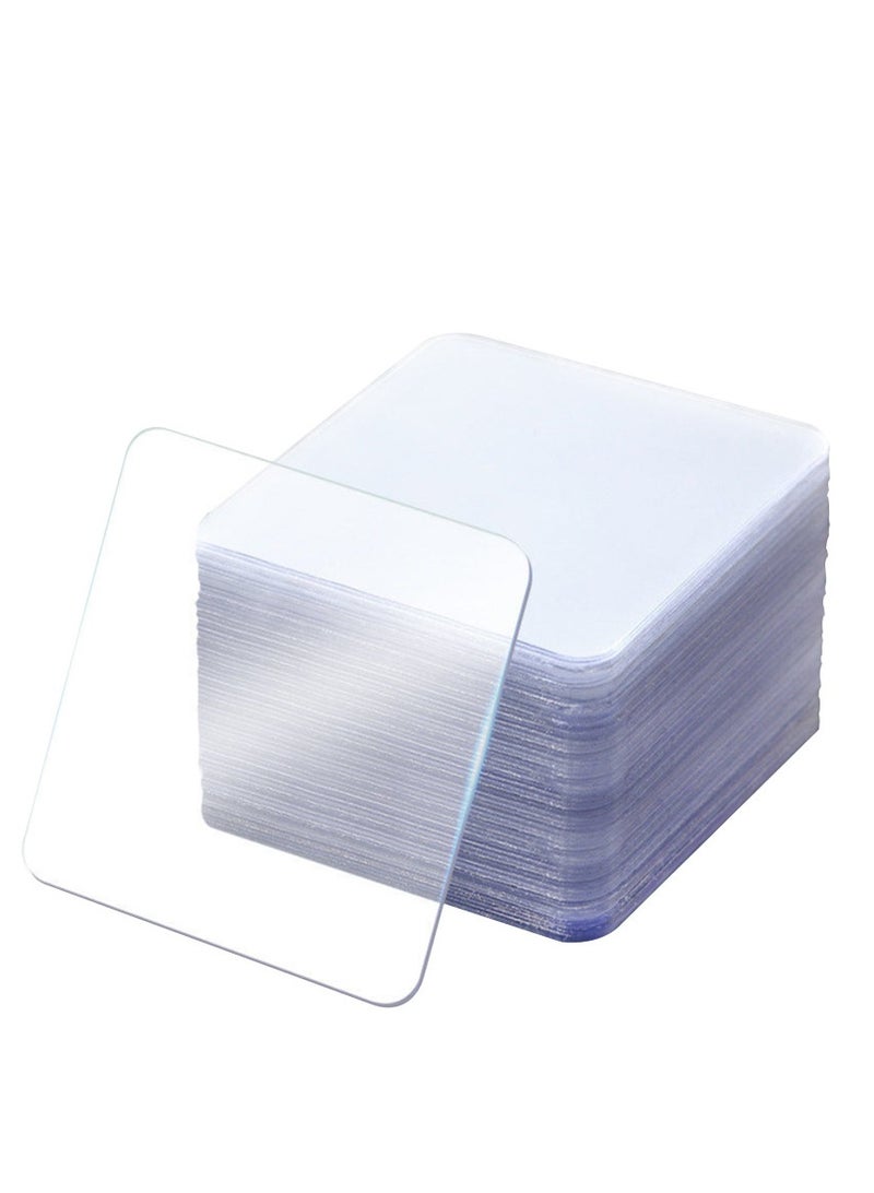 Generic 100 Pcs Double Sided Adhesive Pads, Two Sided Precut Squares Tape, Nano Gel Clear,Sticky Tack Double Sided Tape for Walls Hanging  - Image 1
