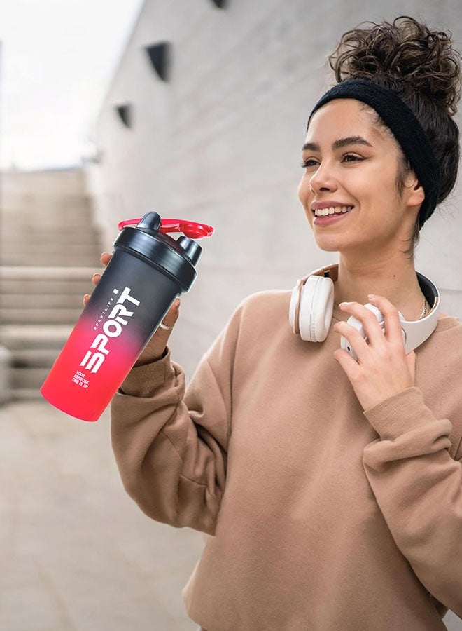 سبورت عبوتان من زجاجات خلط البروتين سعة ٦٠٠ مل مقاومة للتسرب. كأس رياضية خالية من الـ BPA مع مؤقت زمني للحصول على بروتين مثالي ومشروبات ما قبل التمرين والطاقة - Image 5