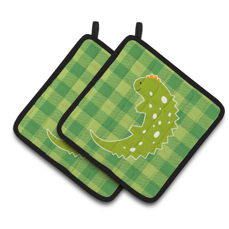 Caroline's Treasures ""Caroline's Treasures BB6748PTHD Lizard on Plaid Pair of Pot Holders  7.5 x 7.5""""  Multicolor"" 